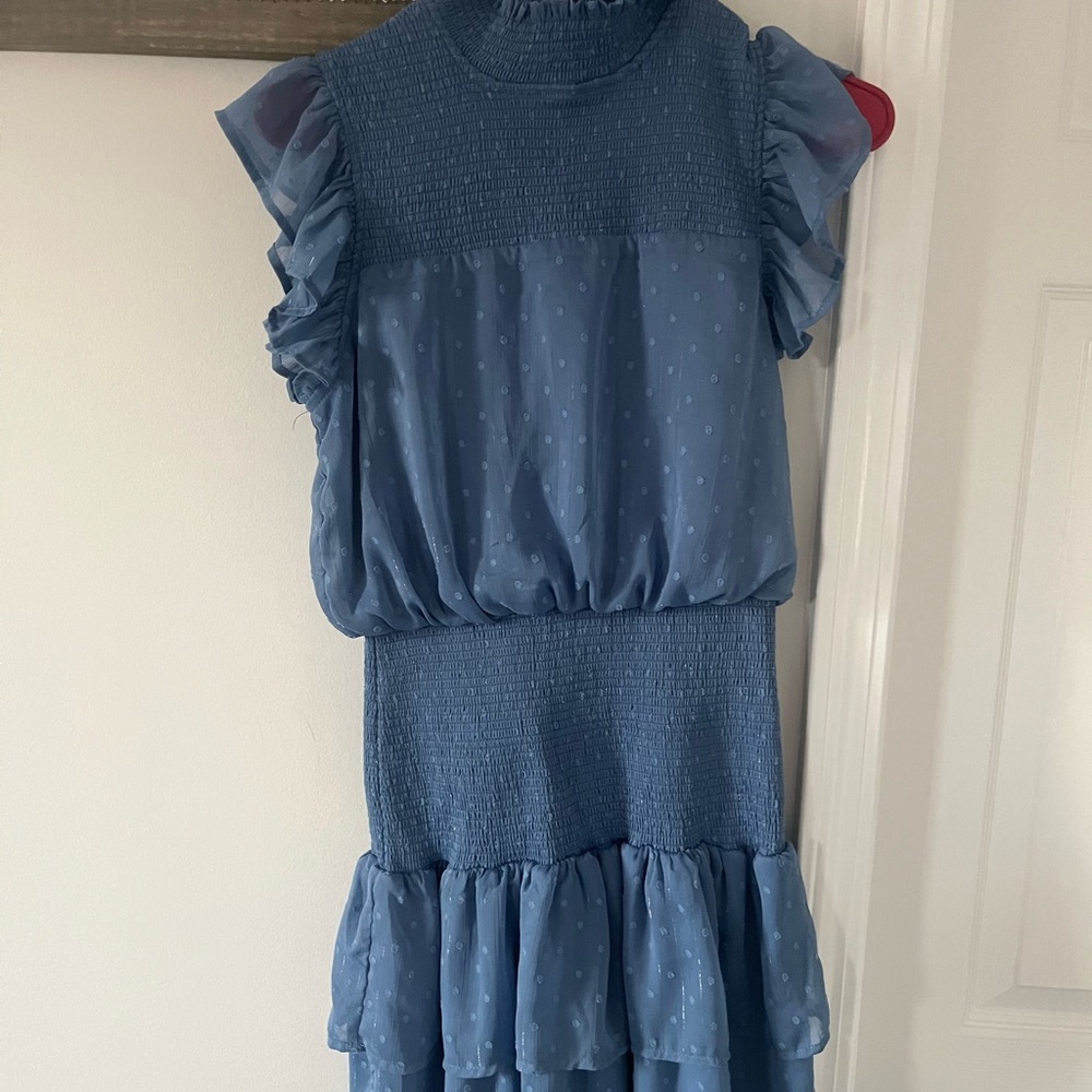 Aqua Ruffled Dress - Picture 2 of 3